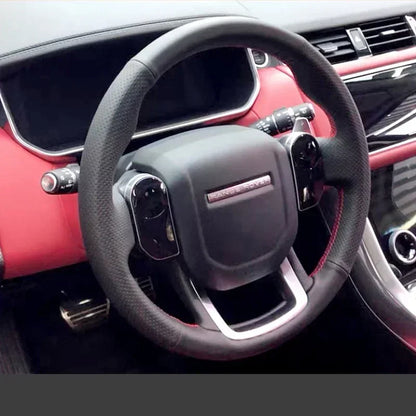 Leather for Land Rover Range Rover Velar Range Rover Evoque Discovery Sport Defender Hand Sewning Car Steering Wheel Cover
