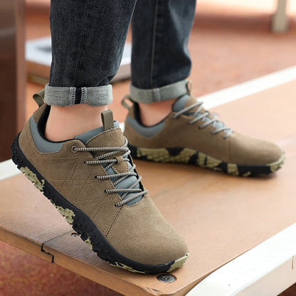 Suede Leather Shoes PU Fabric Wide Toe Shoe Anti Slip Hiking Shoe Workwear Men's Sports Shoes Women's Outdoor Walking Shoes