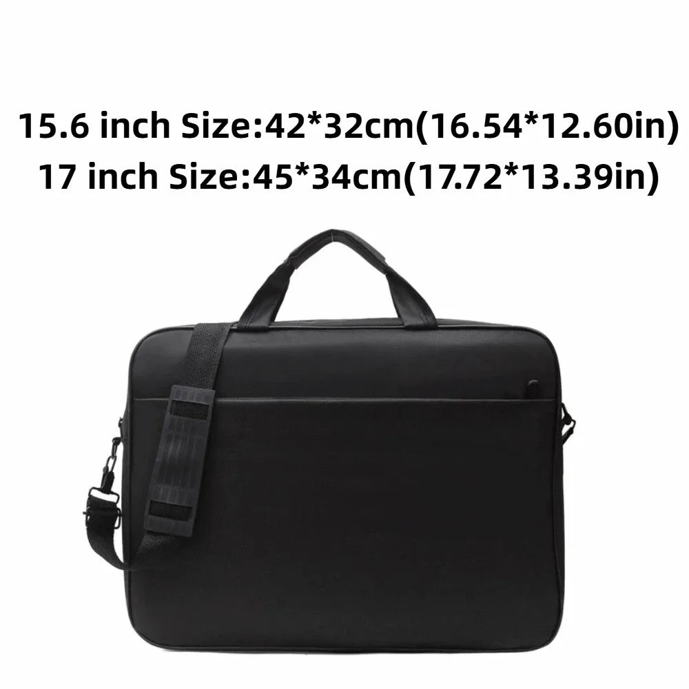 15.6/17 Inch Business Laptop Bag Shoulder Strap with Handle Portable Laptop Bags Briefcase Solid Color Laptop Shoulder Bag
