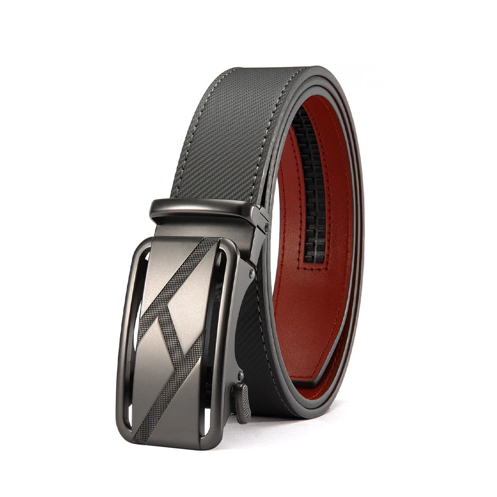 New Business Leisure Men's Alloy Square Buckle Belt Men's Luxury Designer High Quality Leather Cowboy Belt Multi Color