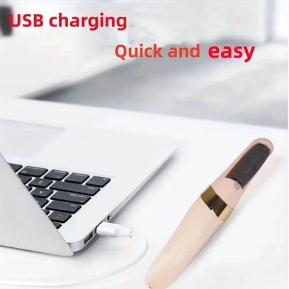 Having silky feet anytime, anywhere: rechargeable USB electric foot grinder - portable automatic foot repair and care machine