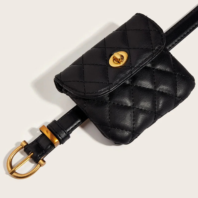 Elegant soft Leather Belt Bag For Women Crossbody Waist Purse Fanny Pack Evening Clutch Mini Handbag Designer Luxury Jeans Belt