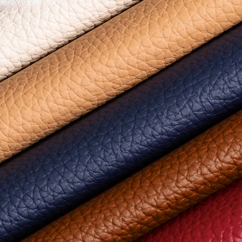 Litchi Textured PU Leather Fabric Thickened for Sofa Car Seats Designer Handmade Diy Sewing Material Cloth By The Meter