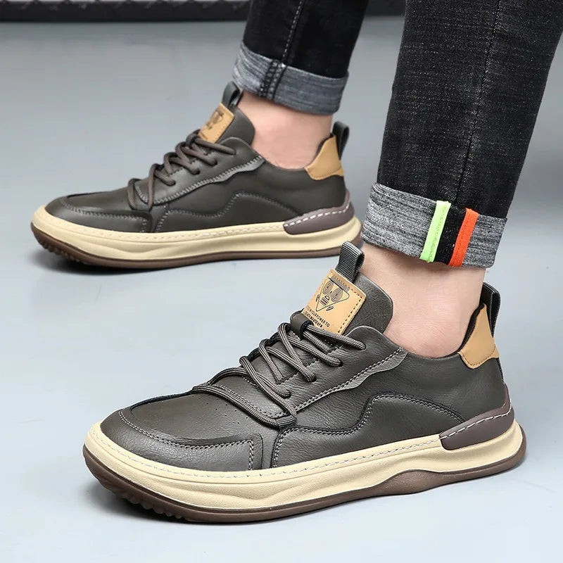 business man shoes leather black white platform men's sneakers and casual shoes high quality designer luxury shoes heren schoene