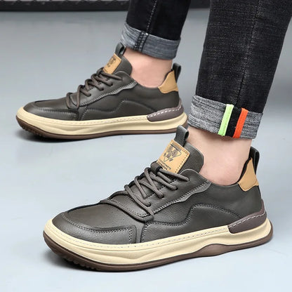 business man shoes leather black white platform men's sneakers and casual shoes high quality designer luxury shoes heren schoene
