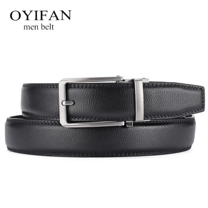 New Width 3.5cm Business Men's Belt Formal Real Leather Male Belt High Quality Metal Automatic Buckle Belt for Men Jeans Belt