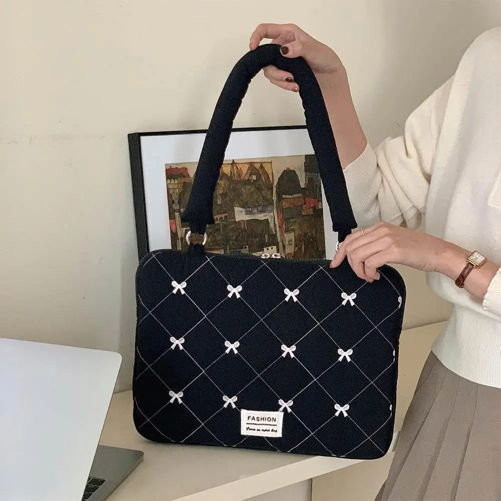 Travel Bag 15inch Portable Laptop Bags Bow with Handle Laptop Case Soft Material Cute Notebook Sleeve Travel