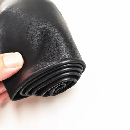 Black 0.6mm top layer sheepskin leather, handmade DIY ultra-thin clothing, genuine leather fabric, leather clothing, leather rep