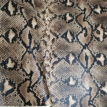 PU Snakeskin Faux Leather Fabric Roll No Adhesive for Bag Belt Headboard Sofa Upholstery Artificial Leather Animal