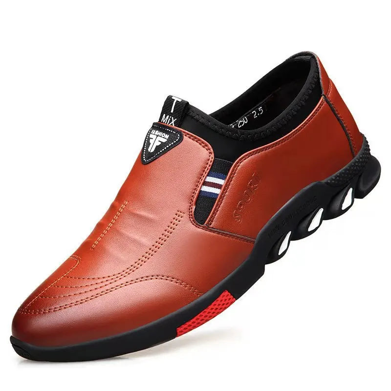 2024 New Leather Shoes Men's Leather Spring Autumn Men's Business Casual Soft-Soled Non-Slip Breathable All-Match Footwear 39-44