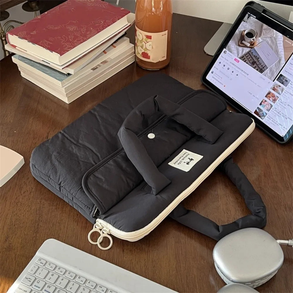 Travel Bag 15.6inch Portable Laptop Bags with Handle Lightweight Laptop Case Dual Zipper Cartoon Notebook Sleeve Women's Bag