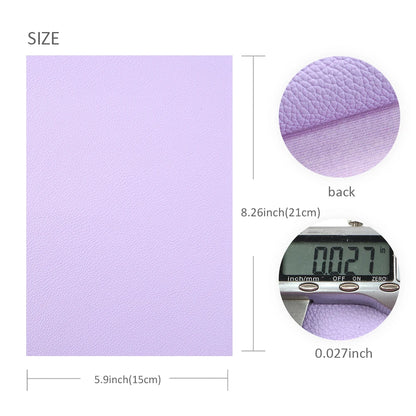 A5 Size Lychee Faux Leather Set 15*21cm Synthetic Leather Fabric Sheets 6Pcs for DIY Earrings Hair Bows Bags Crafts Projects