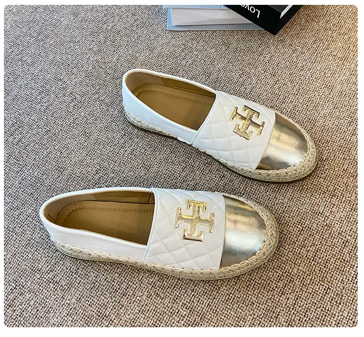New Shoes for Women Leather Flat Boat Shoes Designer Fisherman Shoes Girl Fashion Slip-on Loafers