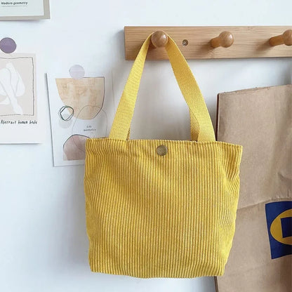 Bags for Women Corduroy HandBags Reusable Lunch Bags Casual Tote Female Handbag Canvas Tote Bag Dropshipping