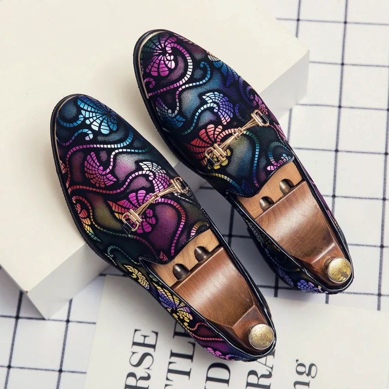 Italian Leather Shoes Men Dress Loafers Brand Business Formal Shoe Slip on Mocassins Barber Wedding Party Shoe Sapato Social