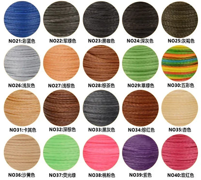 50M 0.8mm Thickness Waxed Thread For Leather Waxed Cord For Diy Handicraft Tool Hand Stitching Thread Flat Waxed Sewing Line