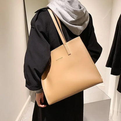 Women's Tote Bag Women Handbags Large Capacity Female Luxury High Quality PU Leather Simple Designer Shoulder Bag Сумка Женская