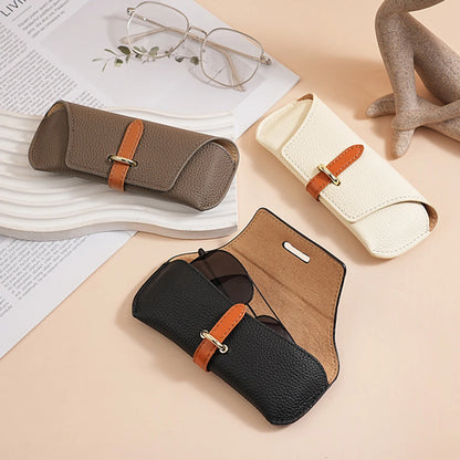 Leather Reading Glasses Bags Woman Men Portable Protective Travel Sunglasses Case Fashion Eyewear Protector Outdoor Storage