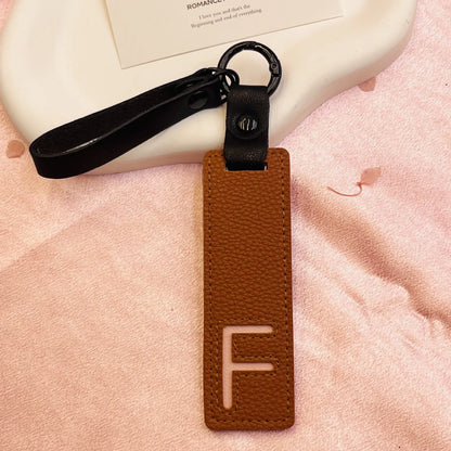 Accessory Display Hook Making Supplies Key Ring Pendant Keychain Accessories Keyring Holder Charm Gift 26 Letters Leather