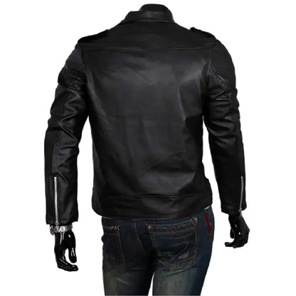 Men Leather Jacket Slim Fit Motorcycle Jacket Zipper Casual Coat Spring Autumn Winter