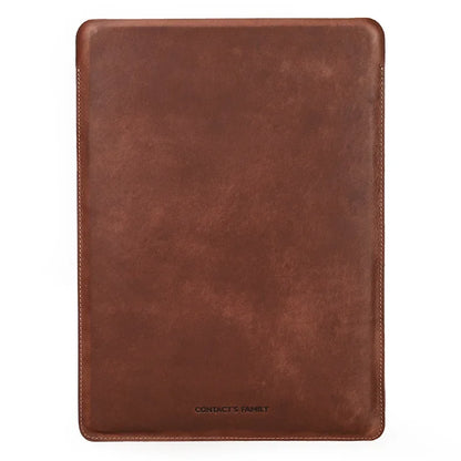 hand-made cowhide genuine leather laptop bags cases storage organizer sleeve for macbookair 13.6in notebook computer travel