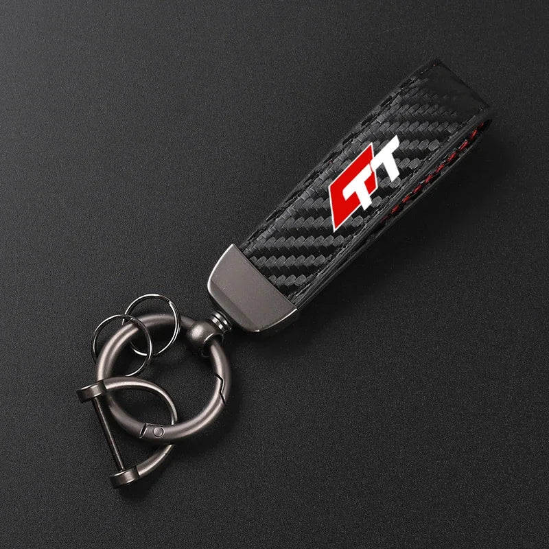 Car Leather Keychain Horseshoe Buckle Jewelry fo Audi TT MK2 8J 8N MK1 MK3 Accessories