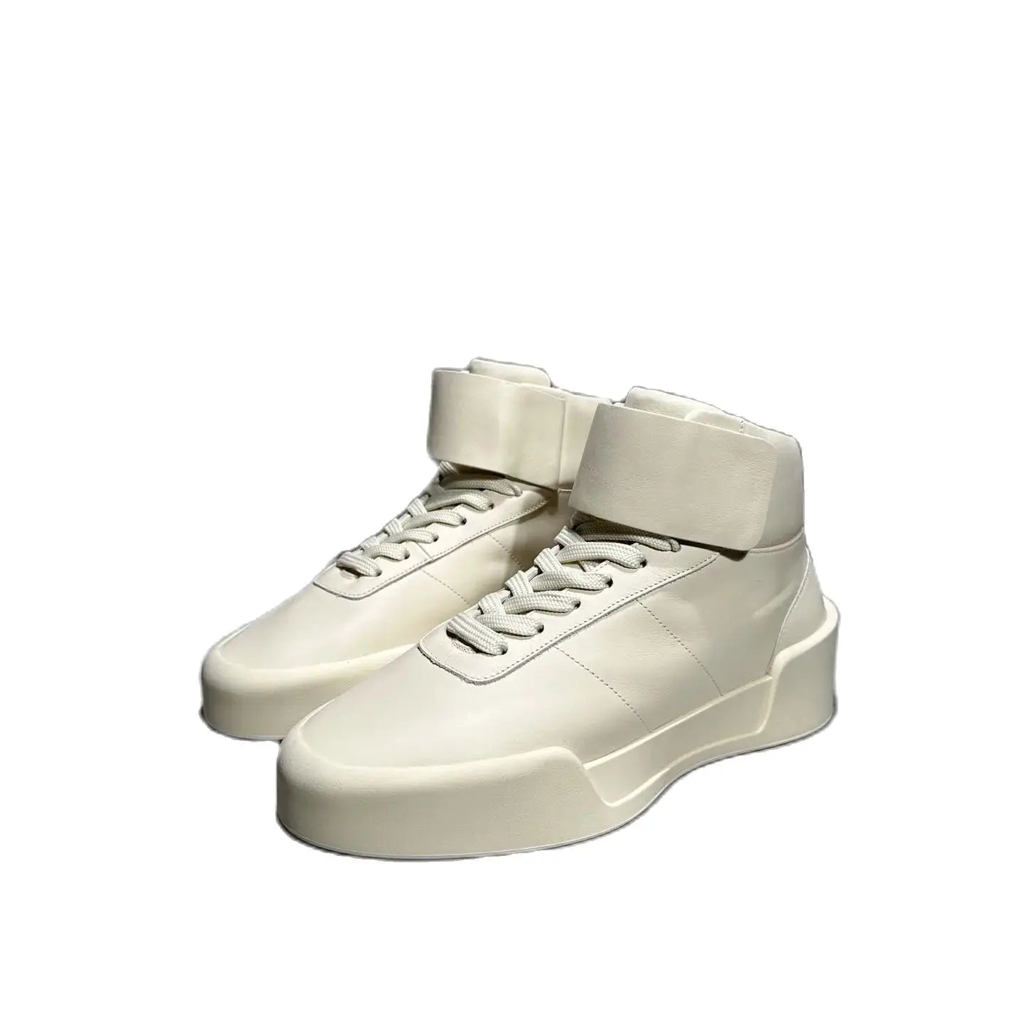 Men's Shoes High Top Platform Sneakers Lace Up Genuine Leather Luxury White Designer Boots