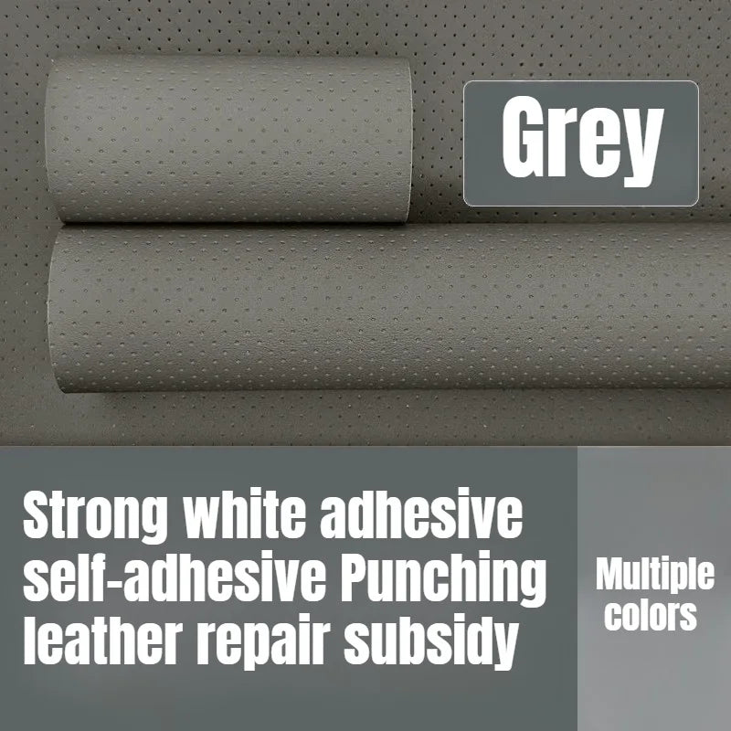Repair Patch Breathable Perforated Synthetic Leather Tape with Adhesive Backing for Sofa Car Seat Wallets Cuttable Renovation