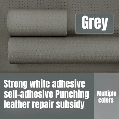 Repair Patch Breathable Perforated Synthetic Leather Tape with Adhesive Backing for Sofa Car Seat Wallets Cuttable Renovation