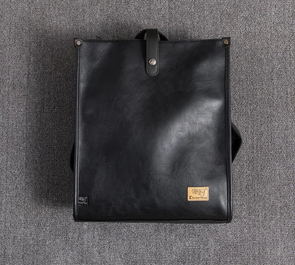 Leather Man Laptop Bags Fashion Business Men Backpacks Retro Male Travel Bag Men School Bags