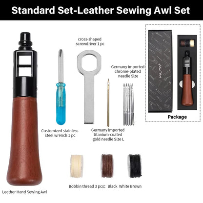 WUTA Leather Sewing Machine Awl Thread Kit Speedy Stitching DIY Leather Craft Tools Hand Stitcher Shoemaker Canvas Repair Tool