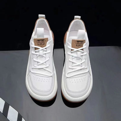 business man shoes leather black white platform men's sneakers and casual shoes high quality designer luxury shoes heren schoene