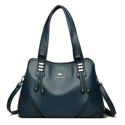 Genuine Soft Leather Handbags for Women Vintage Shoulder Tote Bag Luxury Designer Ladies Large Capacity Purse Bags Sac A Main