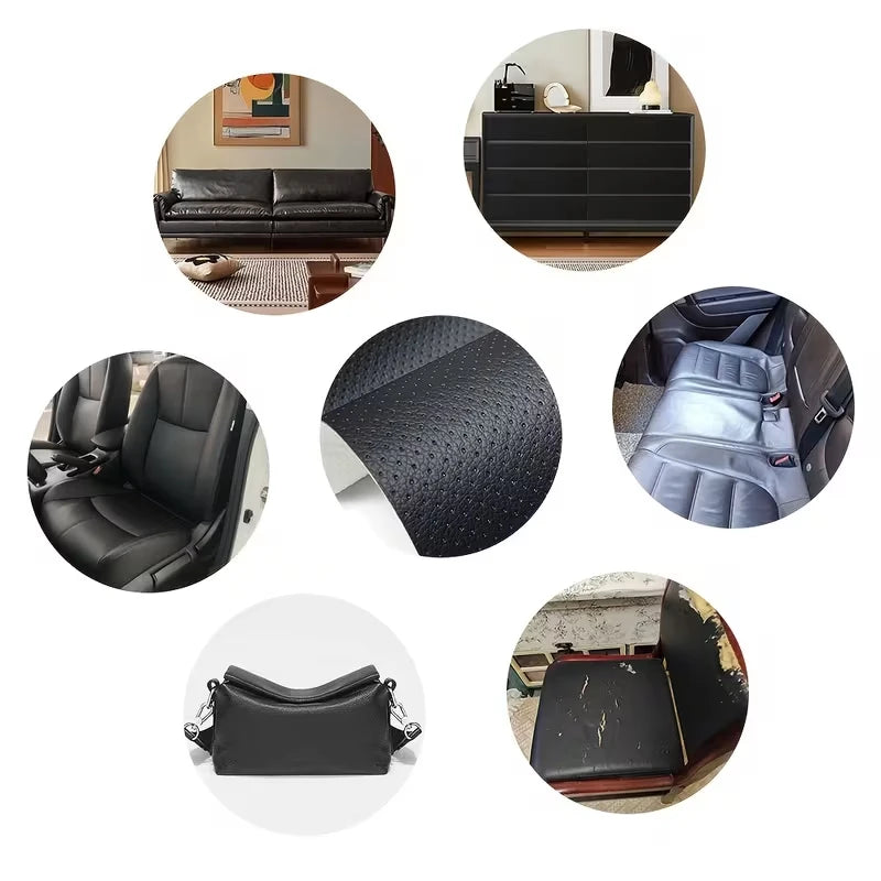 Self-Adhesive Faux Leather Repair Patch Perforated Breathable Material for Sofa,Car Seat,Furniture Interior Repairs Leather Tape