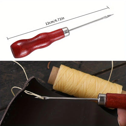 Leather Craft Sewing Kit Waxed Thread Hand Quilting Needles Sewing Awl，for Beginner , Stitching, Sewing