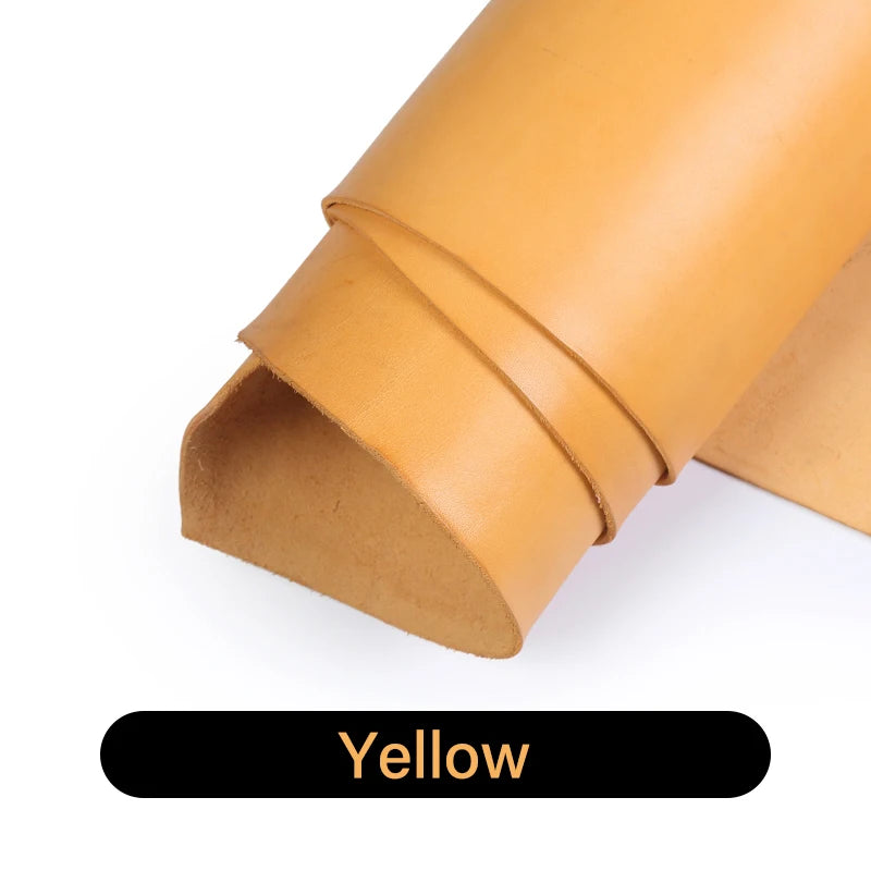 WUTA 3 Square Feet Irregular Colored Vegetable Tanned Cowhide Leather Piece DIY Full Grain Waxed Genuine Leather