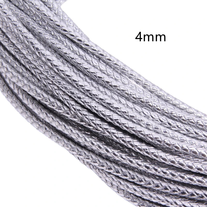 5m 3/4/6mm Braided Leather Cord Rope Strip Thread for DIY Pendant Neck Weaving Bracelet Jewelry Making Supplies Crafts Accessory