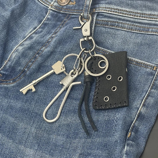 Original Fashion Accessories Genuine Leather Keychain Jeans Waist Decoration Backpack Metal Pendant Brass Stainless Steel