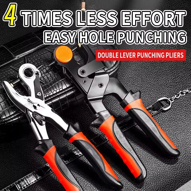 Leather Hole Punch Pliers Tools Multifunctional StainlessSteel Belt Hole Punching Tool Heavy Duty Eyelet Puncher Crafts Tool