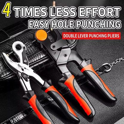 Leather Hole Punch Pliers Tools Multifunctional StainlessSteel Belt Hole Punching Tool Heavy Duty Eyelet Puncher Crafts Tool