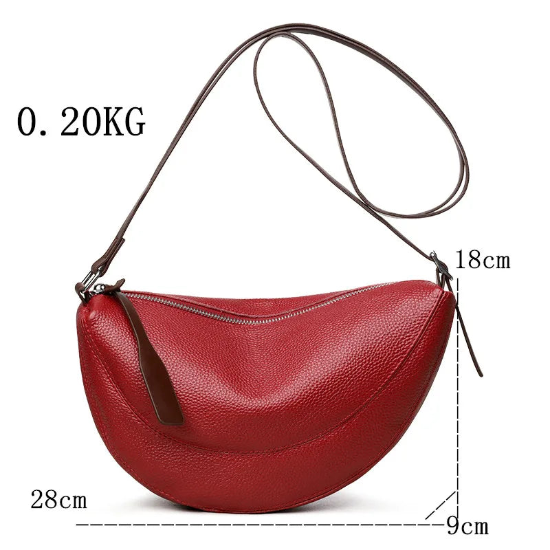 Women Genuine Leather Handbags Designer Fashion Daily Use Purse Female Shoulder bags Luxury Brand Cowhide Ladies Messenger Bags