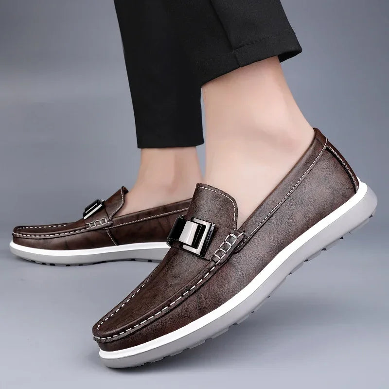 Summer Brand British Style Leather Mens Casual Shoes Designer Loafers Business Driving Shoes Formal Mocassin Men Walking Shoes