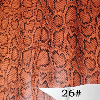 PU Snakeskin Faux Leather Fabric Roll No Adhesive for Bag Belt Headboard Sofa Upholstery Artificial Leather Animal
