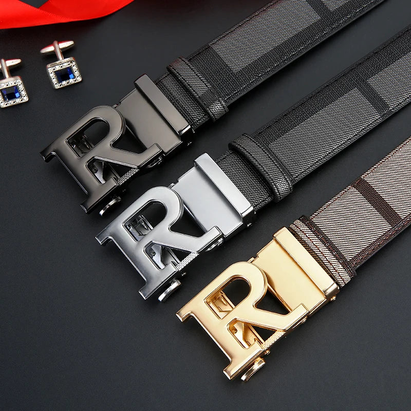 New Top material genuine leather cowhide men's belt, fashionable and versatile business belt for men luxury brand belts men