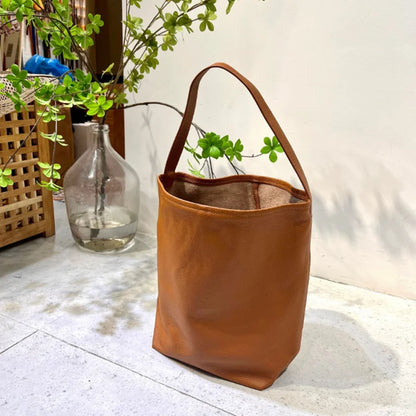 Genuine leather luxury women's bag large capacity commuting Tote bag high-quality  cowhide bucket bag one shoulder handbag