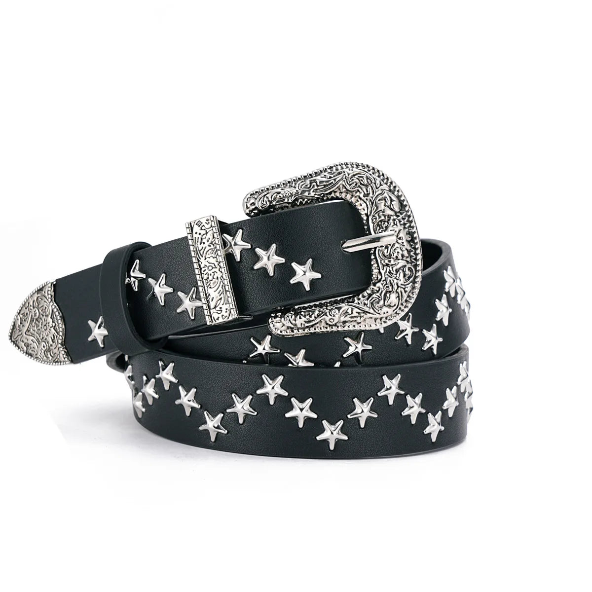 Men's and Women's Belt Elegant Genuine Leather Belt Punk Style Jeans Dress Waist Accessory