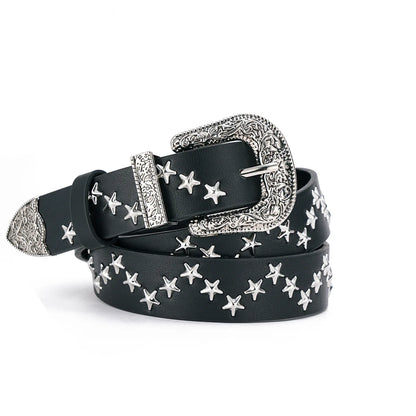 Men's and Women's Belt Elegant Genuine Leather Belt Punk Style Jeans Dress Waist Accessory