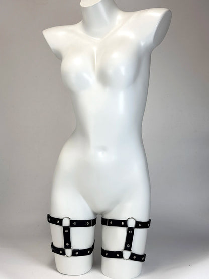 Ladies Fashion Leg Garter Belt PU Leather Cosplay Party O-ring Accessories Elastic Leg Rings Leg Straps Accessories