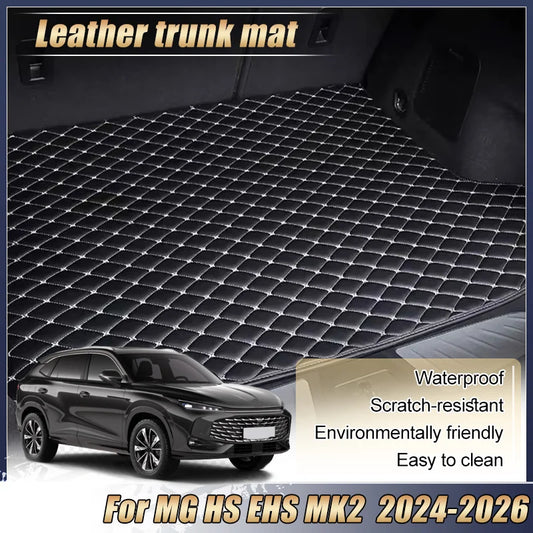For MG HS 2025 EHS MK2 2024~2026 Leather Car Trunk Mats Waterproof Protective Pad Anti Dirty Tray Liner Car Interior Accessories