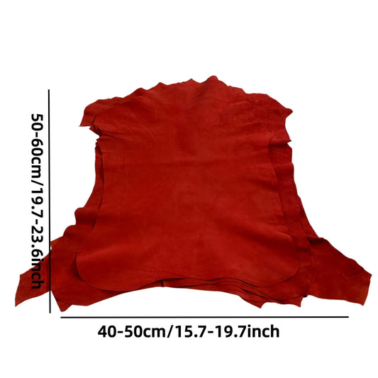 1pc High-Quality Soft Red Lamb Suede Top-Grain Sheepskin Leather, About 0.9mm Thick, Suitable for DIY Crafts, Wallets, Bags, Car